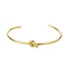 Pulseira nó concêntrico nó simples estilo ins europeu e americano transfronteiriço pulseira de aço inoxidável aço titânio banhado a ouro 18K