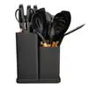 Utensílios de Cozinha de Silicone Prontos de Fábrica Conjunto de Facas de Cozinha de 19 Peças Pá Colher com Cabo de Madeira Conjunto de Facas de Aço Inoxidável com Balde de Armazenamento