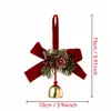 B Decoraciones Navideñas Cascabeles Colgantes Lazos de Terciopelo Colgantes de Piña de Pino para Árbol de Navidad Decoraciones para Montaje de Escena