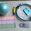 Anillo de Pilates Juego de Siete Piezas con Correa de Asistencia para Estirar, Banda de Resistencia de Silicona, Calcetines de Yoga, Pelota de Yoga, Combo Adelgazante