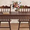Mesa de comedor y silla de madera maciza estilo antiguo, estilo francés, para apartamento pequeño, estilo americano, mesa de comedor rectangular color nogal para uso doméstico sencillo.