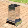 Cubo para Fuego Estufa de Madera Cruda de Acero Inoxidable para Exteriores Camping Cuadrado Punto Plegable Estufa de Carbón Accesorios de Barbacoa Extraíbles