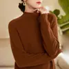Suéter Feminino de Cashmere Gola Alta Meia-Calça Outono/Inverno 2023, Espessura de Sete Agulhas Estilo Curto, Suéter Básico 100% Cashmere de Cabra com Manga Raglan