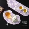 Tejido morado tapete de té posavasos tela seca burbuja mesa camino de mesa mantel de té alto valor de color accesorios para juego de té ceremonia del té tela bordada