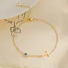 Pulseira Cruz com Pedra de Nascimento de Dezembro Transfronteiriça da Amazon Nova Moda Joias Presente de Aniversário para Mulheres