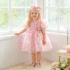 Vestido Infantil Amazon Vestido Floral Bufante para Meninas com Laço nas Costas Doce e Fofo Vestido de Princesa com Manga Bufante