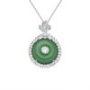 Collar de hebilla de la paz de calcedonia verde de plata esterlina 925 para mujer Joyería de diamantes con incrustaciones Hao Joyería de estilo chino Regalo fabricantes venta al por mayor