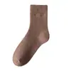 Calcetines calcetines de media pantorrilla para hombre forrados de polar engrosados calcetines de piso para otoño e invierno color liso calcetines de toalla medias cálidas de rizo hombres