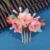 Venta Directa de Fábrica Tocados Hanfu Pasador Borla Juego Completo de Corona de Pelo Estilo Antiguo Peine de Flores de Seda Pasador