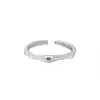 Anillo de Clorito de Zirconio de Color Irregular Plateado Mate para Mujer con Apertura Diseño de Nicho Personalizado Simple Versátil Elegante