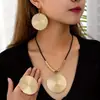 Nuevos Pendientes Redondos de Moda Europea y Americana para Mujer, Pendientes Geométricos Exagerados, Pendientes Clásicos de Disco de Aleación al por Mayor