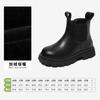 Botas para Niña Zapatos Padre-Hijo 2025 Otoño e Invierno Nuevas Botas Individuales Botas de Cuero Genuino Botas Cortas para Niños Pequeña Princesa Chimenea Negro