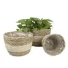 Funda tejida para maceta estilo nórdico, cesta de flores tejida a mano, cesta de almacenamiento decorativa para plantas verdes de sala de estar y balcón
