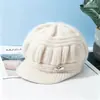 Chapéu de Velha Feminino Outono e Inverno Tricô Casual Moda Chapéu de Mãe Meia-Idade e Idoso Espessado Forrado com Lã Chapéu Quente de Lã Topo Arredondado