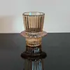 [Nuevo Modelo Transfronterizo] Portavelas de Doble Uso con Patrón Vertical, Portavelas de Cristal Transparente, Portavelas de Vidrio de Colores, Artículo Transfronterizo Más Vendido