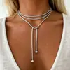 Collar Ins Retro Cuadrado Roto Plata Bohemio Girasol Ccb Acero Inoxidable Colgante Estilo Largo para Mujeres