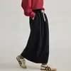 Falda Casual Artística de Algodón Peinado Mezclado de Capa de Aire Suave y Cómoda para Mujer de Primavera y Otoño con Cintura Elástica Adelgazante