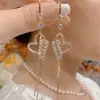 Brincos de Franja Coração Totalmente Cravejados de Diamante, Estilo Coreano Personalizado Super Brilhantes da Moda, Estilo Socialite Moderno de Luxo Leve, Brincos Versáteis Exquisitos