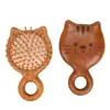 Pente de Almofada de Ar Sandália Dourada Gatinho Fofo Pente de Air Bag Anel Cabeça de Pente de Massagem Meridianos Doméstico Feminino Madeira Maciça