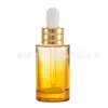 Botella de Vidrio Redonda Recta de Fondo Grueso Forro Gradiente Amarillo 30G15Ml20Ml30Ml40Ml80G Set Stock Disponible Fabricante