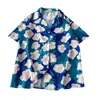Nova Camisa Floral Masculina 2025 Estilo Coreano Solta Moda Estampada Estilo Praia Gola Lapela Casual Manga Curta Comércio Exterior
