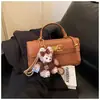 Bolsa Quadrada Pequena Fashion com Fivela de Travamento, Nova Bolsa de Mão, Bolsa Kelly Simples e Elegante, Bolsa de Mão e Bolsa Transversal de Nicho de Alta Qualidade