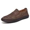 Zapatos planos casuales para hombre para exteriores, mocasines planos de cuero hechos a mano, de caña baja, disponibles en tallas grandes, adecuados para ventas transfronterizas, hechos con cuero de piel de vaca