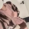 Nuevo Suéter Cardigan Americano Retro Otoño e Invierno Chaqueta para Mujer de Longitud Media Estilo Perezoso Ajustado Top de Punto de Rombo