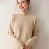 Suéter de Cachemira con Cuello de Tortuga Medio de Sarga Estilo Nuevo 2025 para Mujer, Suéter Pulóver de Otoño e Invierno, Tejido Cálido, Suéter de Capa Base