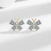Pendientes de mariposa mini con luz de lujo y circonitas tridimensionales, muy populares entre las celebridades de Internet. Elegantes pendientes que combinan con todo.