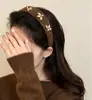 Diadema Retro Maillard Otoño Invierno para Mujer de Gama Alta Lujo Ligero Borde Ancho Parte Superior Alta del Cráneo Diadema Estilo Simple Sombrero
