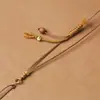 Corda de pingente tecida à mão, corda de colar, fivela de paz Pixiu de jadeíta, corda de colar de alta qualidade, versátil