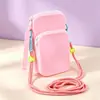 Bolsa de almacenamiento portátil para viajes al aire libre, riñonera para teléfono cruzada, monedero de silicona, tarjetero, organizador de auriculares y lápiz labial