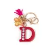 Llavero de Borla de Mariposa con Pedrería Transfronterizo con 26 Opciones de Letras, Colgante de Resina para Bolso, Accesorio de Regalo para Mejores Amigas