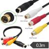 Cabo de vídeo MD4P macho/3RCA fêmea Cabo de vídeo RCA Vermelho Amarelo Branco