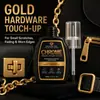 Líquido de reparación color oro para bolsos y carteras, pintura para restaurar y recuperar el color de cremalleras y hebillas metálicas de bolsos, reparación metálica dorada de doble punta