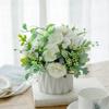 Juego de Flores Artificiales Nórdicas Jarrón de Cerámica Cuerda de Cáñamo Rosa Planta de Simulación Maceta Decoración para el Hogar Maceta de Flores Falsas