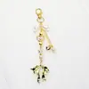 Bolsa de Lazo Dorado Llavero con Colgante de Lazo Bordado con Perlas Accesorios para Cartera Llavero Lindo