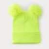 Gorro de punto lindo con pompón de lana personalizado transfronterizo para otoño e invierno, estilo coreano ins, color liso, doble pompón de lana, gorro de lana versátil