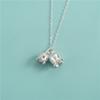Plata de Ley S925 Colgante Doble de Flores de Lirio del Valle Pulsera de Perlas Colgante Accesorios de Tulipan Paquete de Materiales para Manualidades con Cuentas