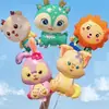 Celebridade da Internet Transfronteiriça Grande Clipe Vara de Puxar Filme de Alumínio Animal de Desenho Peppa Pig Balão Brilhante Atacado Barraca de Rua de Mercado Noturno Atacado