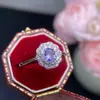 Anillo de tanzanita natural vidrio micro algodón boca fuerte viva plata 925 incrustación de precisión 4*5 mm venta al por mayor de fábrica