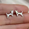 Vários Brincos de Animais em Aço Inoxidável para Mulheres, Cachorro Poodle Fofo, Bulldog, Dachshund Brincos Personalizados