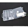 Caja divisoria rectangular de 4 rejillas, caja de plástico PP transparente con asa, caja de almacenamiento plegable para piezas de hardware R508