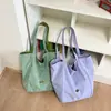 Bolso Tote de Tela Bordada de Nicho 2026 con Lindo Patrón de Animales de Dibujos Animados, Bolso de Hombro Simple de Doble Cara para Viajes Diarios