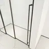Cabina de Ducha Recta Personalizada con Una Puerta Fija y Dos Puertas Deslizantes de Cristal con Pantalla de Acero Inoxidable para Separación Seca y Húmeda
