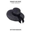 Moda Verano 2025 Protección Solar para Mujer Elegante Accesorios de Lazo Negro Más Fácil de Combinar Sombrero Casual Sombrero para el Sol