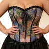 Corsé Jacquard de Gran Tamaño con Volantes Estilo Corte y Diseño de Ballenas, Prenda Exterior Adelgazante para Ceñir la Cintura para Mujer