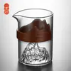 Taza de feria de vidrio transparente engrosada resistente al calor taza individual para hombre taza uniforme accesorios para ceremonia del té japonesa taza para té mariscos taza de té