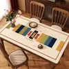 Mantel individual retro estilo americano, impermeable, a prueba de aceite, lavable, resistente al calor, protector de superficie para mesa de café de PVC de alta gama de lujo ligero